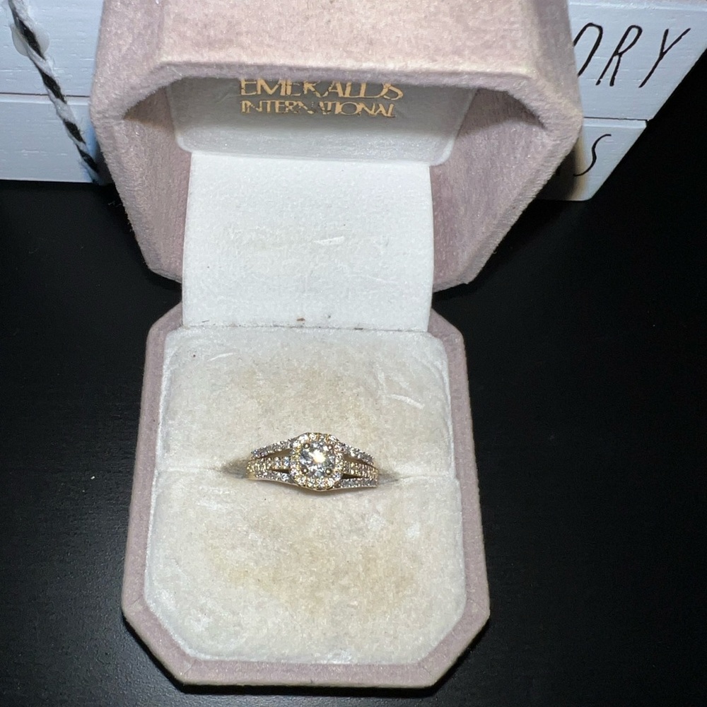 🌟14k YELLOW GOLD & 1.50ct HALO 💎DIAMOND ENGAGEMENT RING SIZE 7